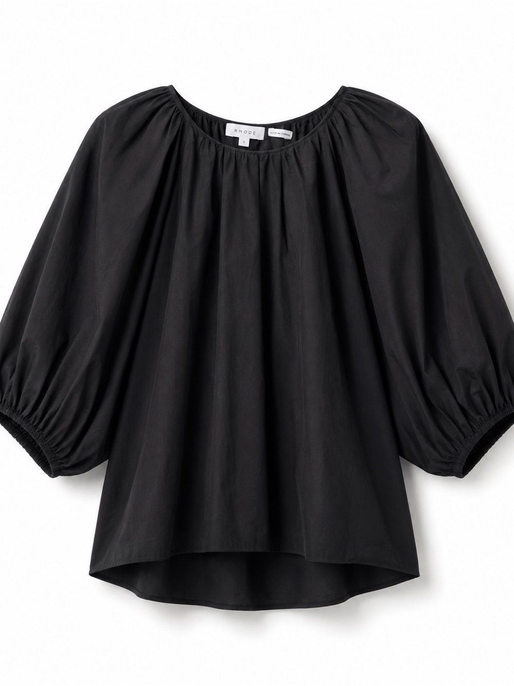 RHODE Black Puff-Sleeve Blouse